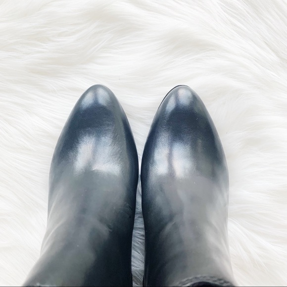 FRYE JUDITH BLACK LEATHER DOUBLE ANKLE ZIP BOOTIES - Picture 3 of 5